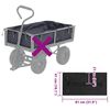 vidaXL بطانة عربة حديقة قماش أسود 86×46×22 سم قماش