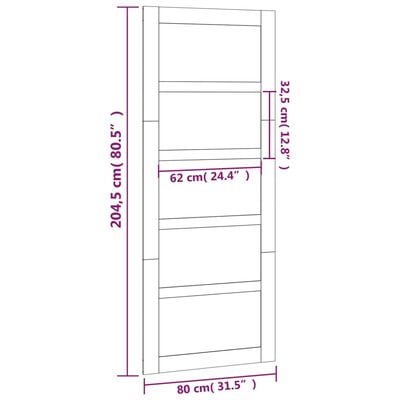 vidaXL باب حظيرة 204,5x1,8x80 سم خشب صنوبر صلب