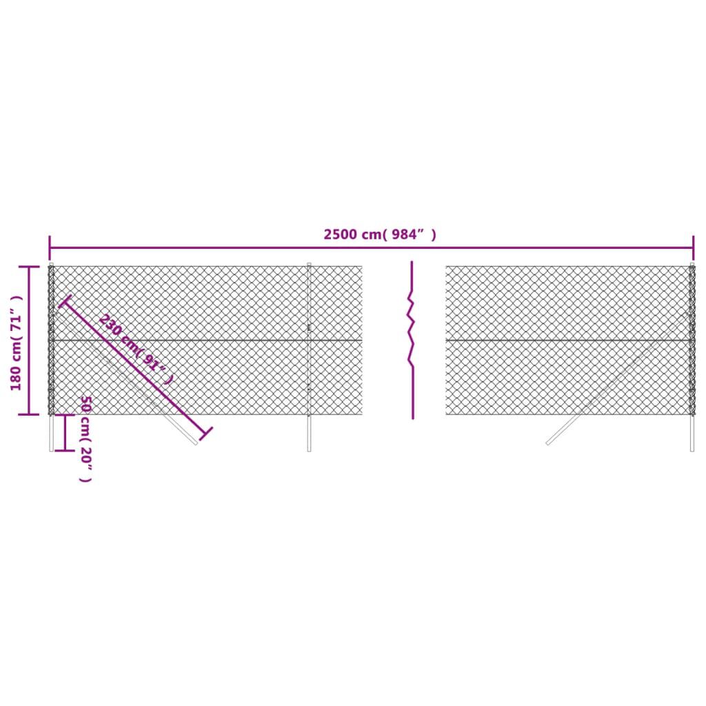 vidaXL سياج شبكي لون أخضر 1,8×25 م