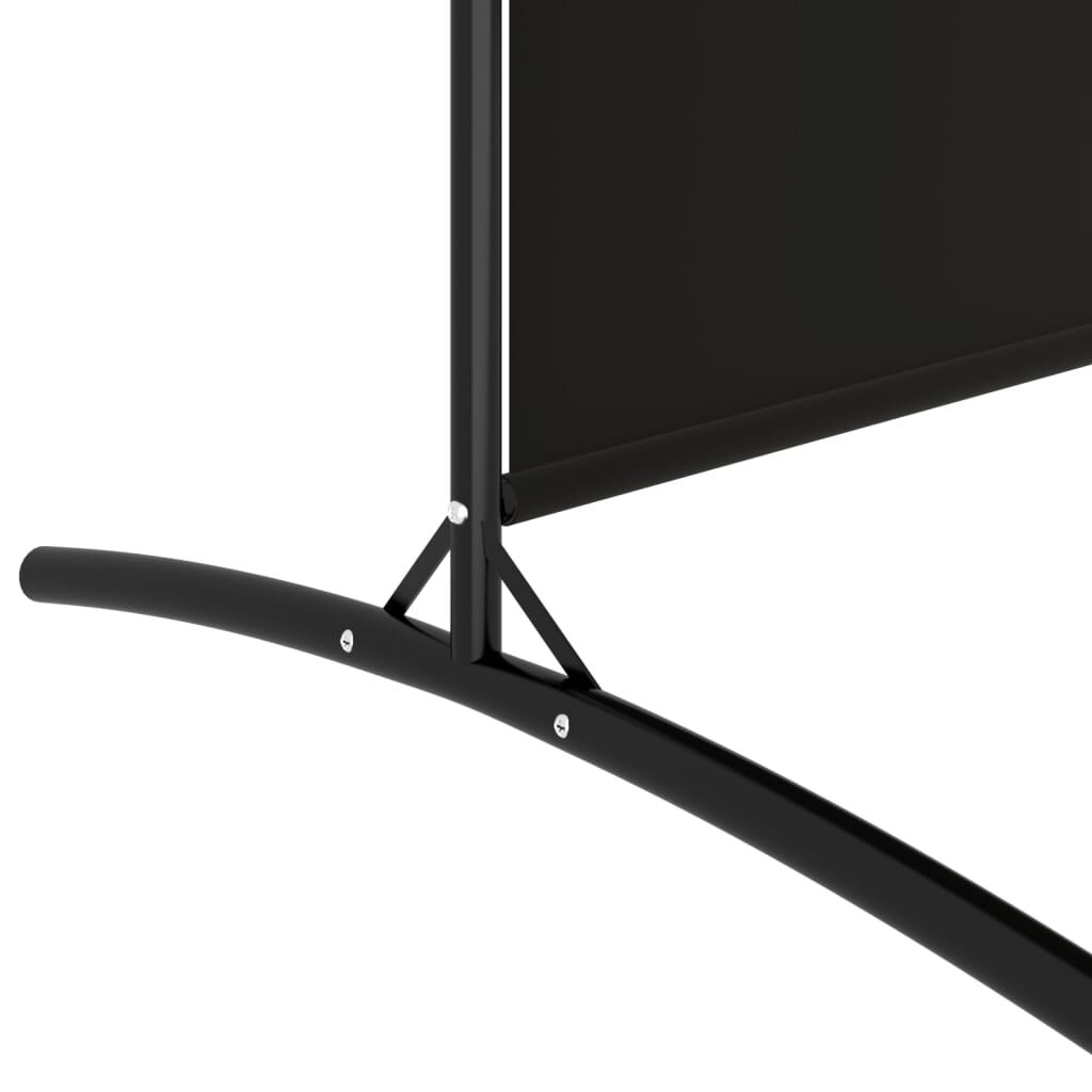 vidaXL مقسم غرفة 3-ألواح أسود 525×180 سم قماش