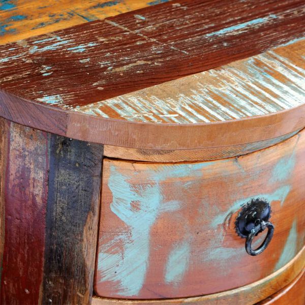 vidaXL خزانة مستصلحة مع ثلاثة أدراج خشب صلب