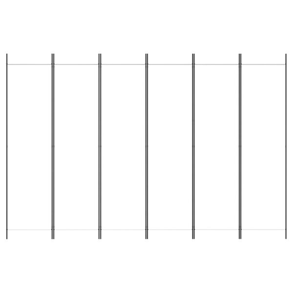 vidaXL مقسم غرفة 6-ألواح أبيض 300&times;200 سم قماش