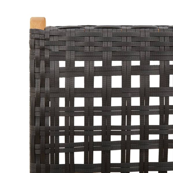 vidaXL كراسي حديقة 2ق لون أسود خشب أكاسيا صلب وبولي روطان