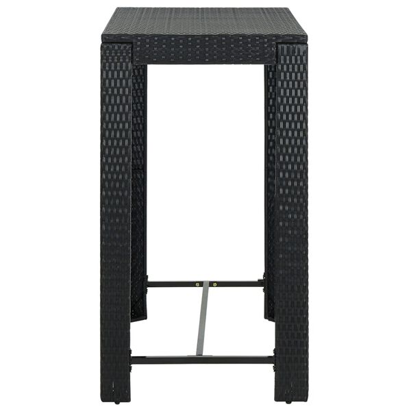 vidaXL طاولة بار للحديقة أسود 100×60.5×110.5 سم بولي روطان