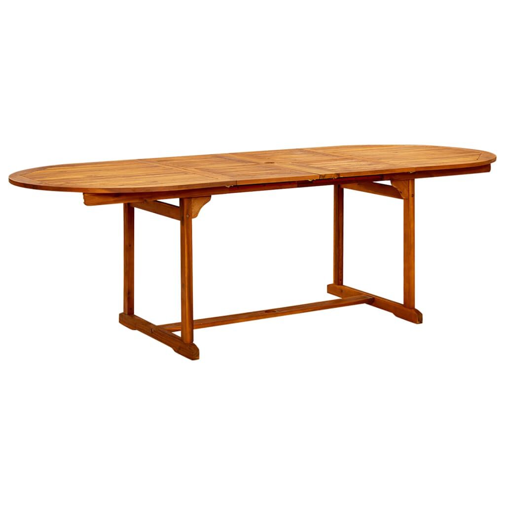 vidaXL طاولة سفرة حديقة (160-240)×100×75 سم خشب أكاسيا صلب