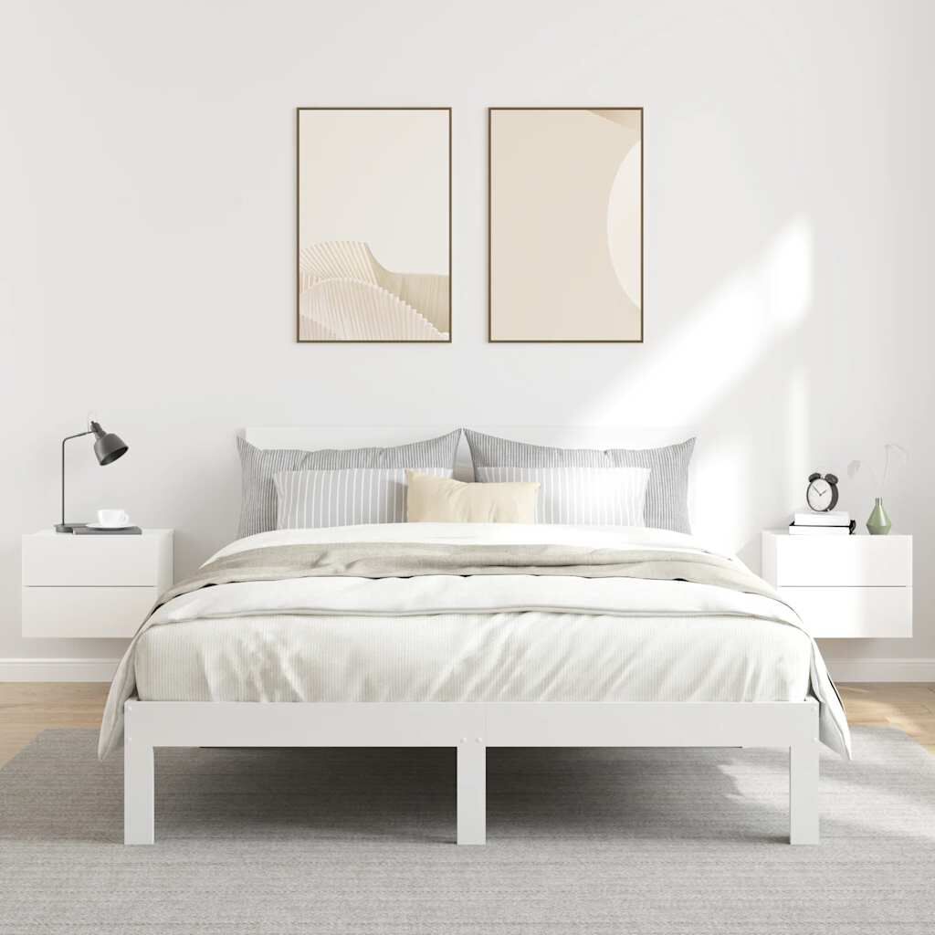 vidaXL خزانات جانب السرير 2ق لون أبيض لامع جدًا 40×30×30 سم خشب صناعي