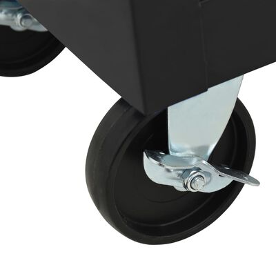 vidaXL عربة أدوات بعجلات مع 10 أدراج فولاذ أسود
