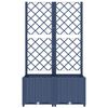 vidaXL حوض حديقة مع تعريشة أزرق رمادي 80×40×136 سم PP