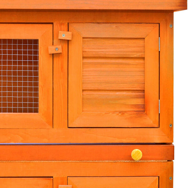 vidaXL قفص أرانب خارجي قفص حيوانات أليفة 4 أبواب خشب (170159)(فقط CH)