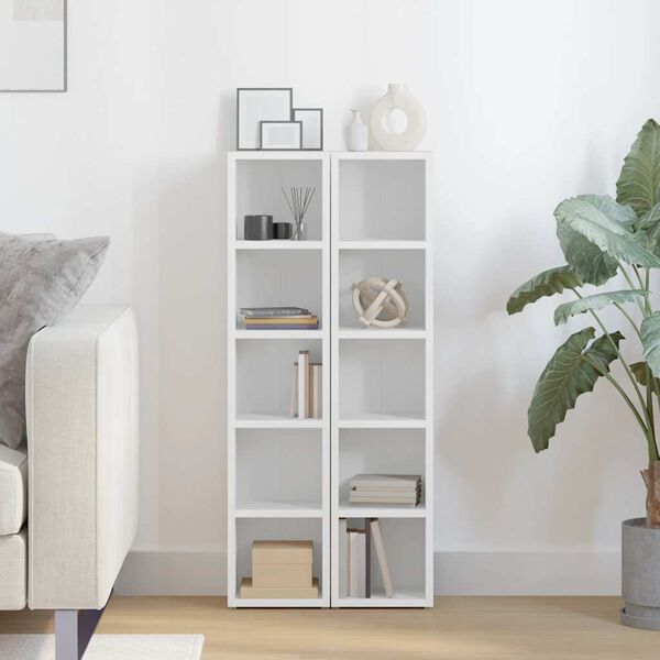 vidaXL خزانة سي دي 2 ق أبيض 21×16×93.5 سم خشب حبيبي