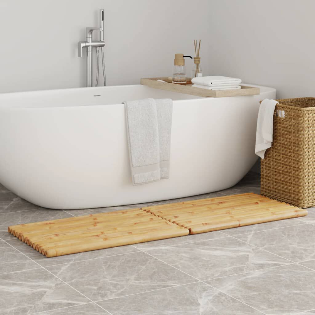 vidaXL سجاد حمام 2 ق 50x70 سم خيزران