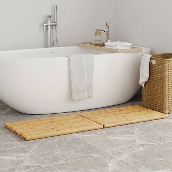vidaXL سجاد حمام 2 ق 50x70 سم خيزران