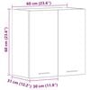 vidaXL خزانة معلقة أبيض 60×31×60 سم خشب صناعي