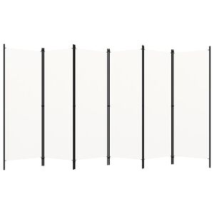 vidaXL مقسم غرف 6 ألواح أبيض 180x300 سم