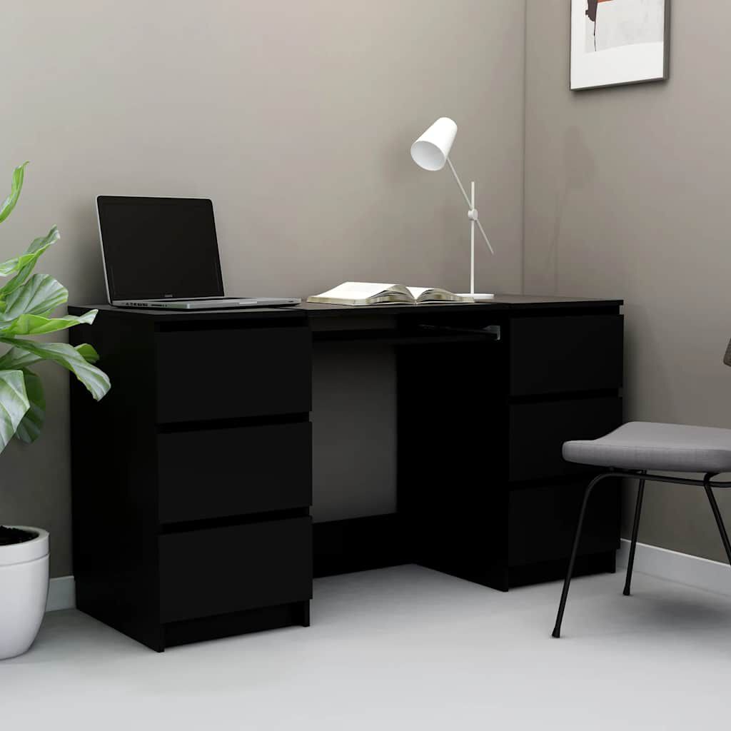 vidaXL مكتب كتابة لون أسود 140×50×77 سم خشب صناعي