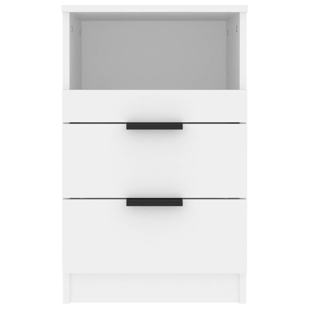 vidaXL خزانات جانب السرير 2 ق أبيض خشب صناعي