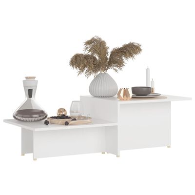 vidaXL طاولة قهوة أبيض 111.5×50×33 سم خشب صناعي