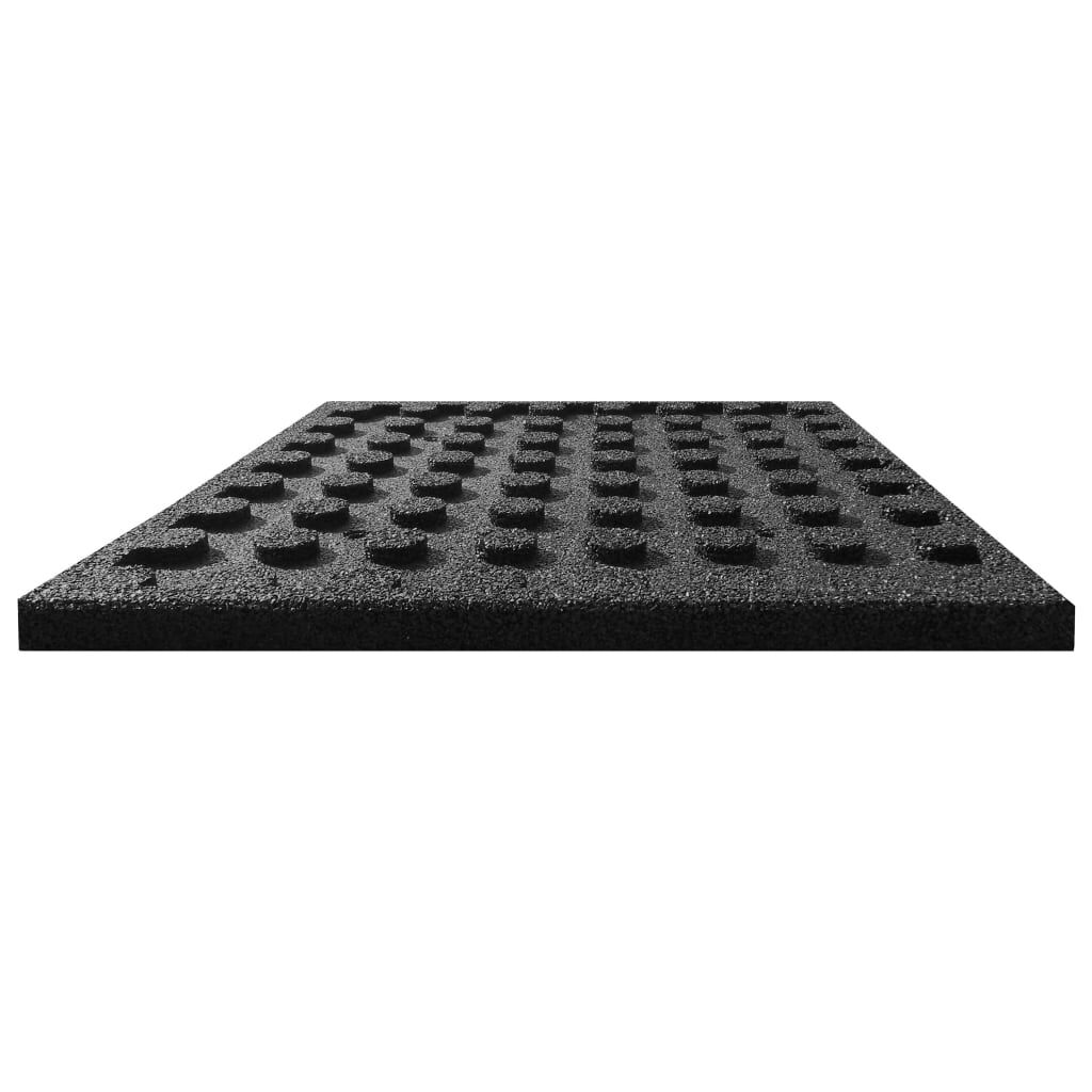 vidaXL بلاط الحماية من السقوط 12 ق مطاط 50×50×3 أسود (2×91785)