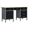 vidaXL طاولة عمل سوداء 85x60x160 سم فولاذ