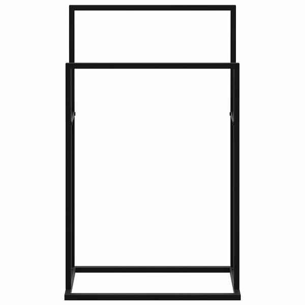 vidaXL حامل مناشف قائم بذاته لون أسود 78,5x24x48 سم حديد