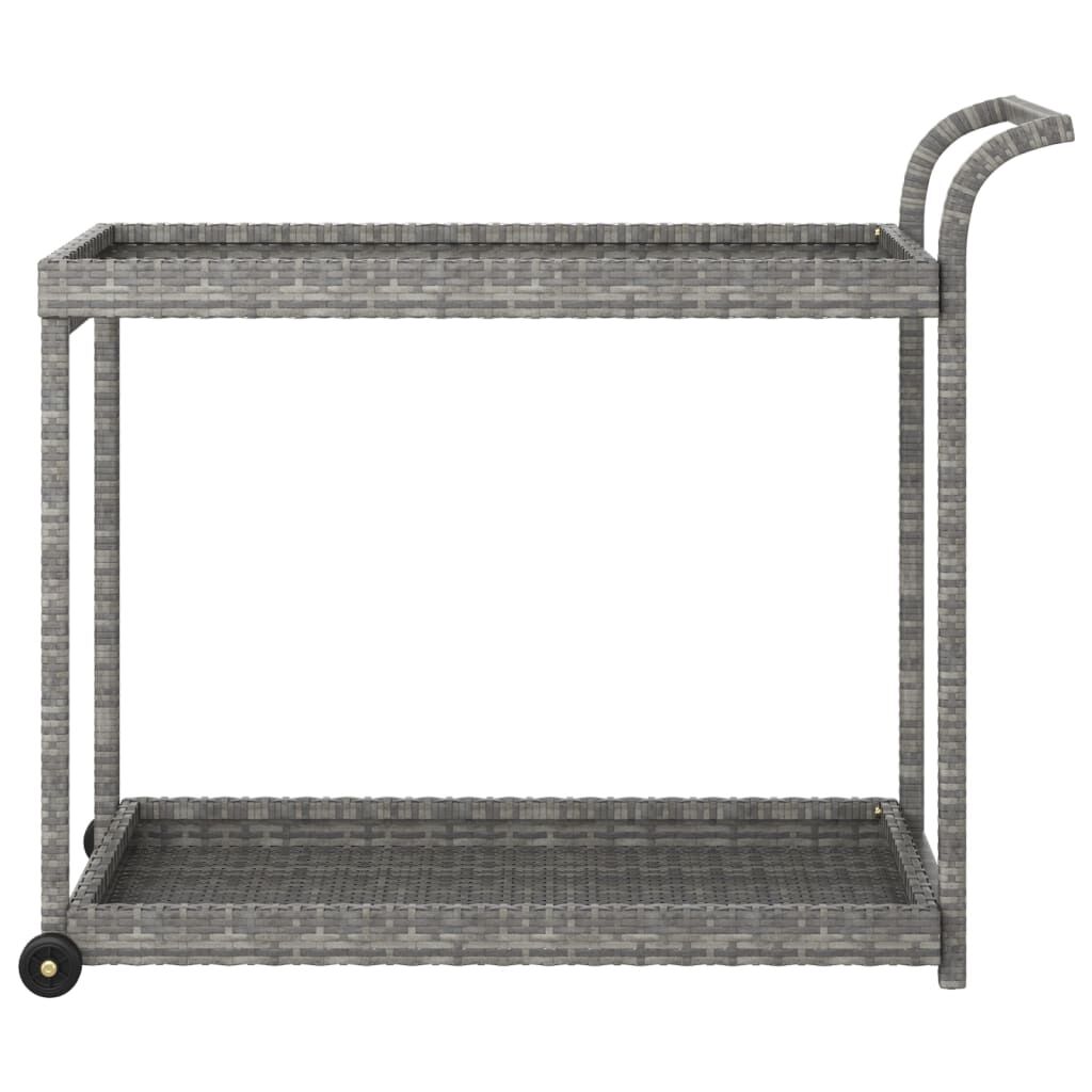 vidaXL عربة بار مع درج أسود 100×45×83 سم بولي روطان