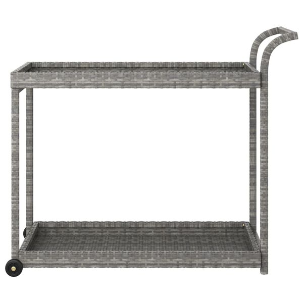 vidaXL عربة بار مع درج أسود 100×45×83 سم بولي روطان