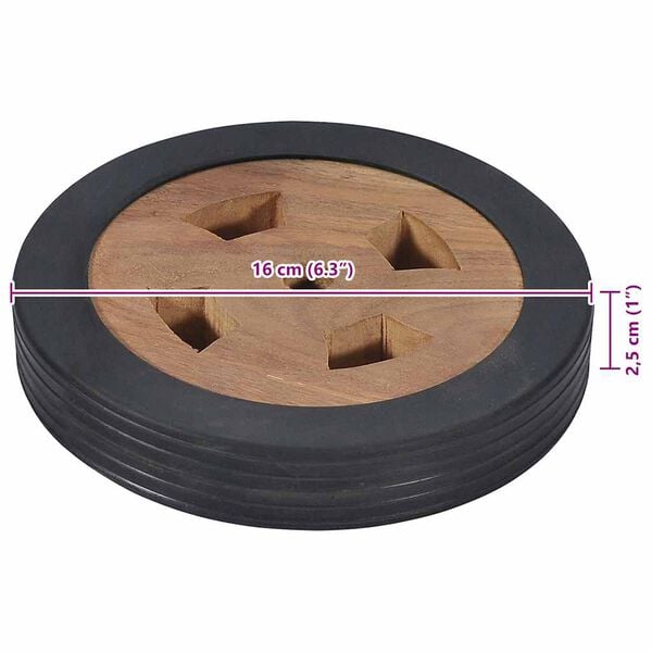 vidaXL عجلات احتياطية لكرسي التشمس 2 ق خشب ساج صلب