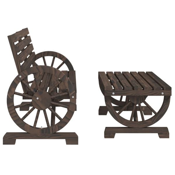 vidaXL طقم جلسة حديقة 2ق خشب تنوب صلب