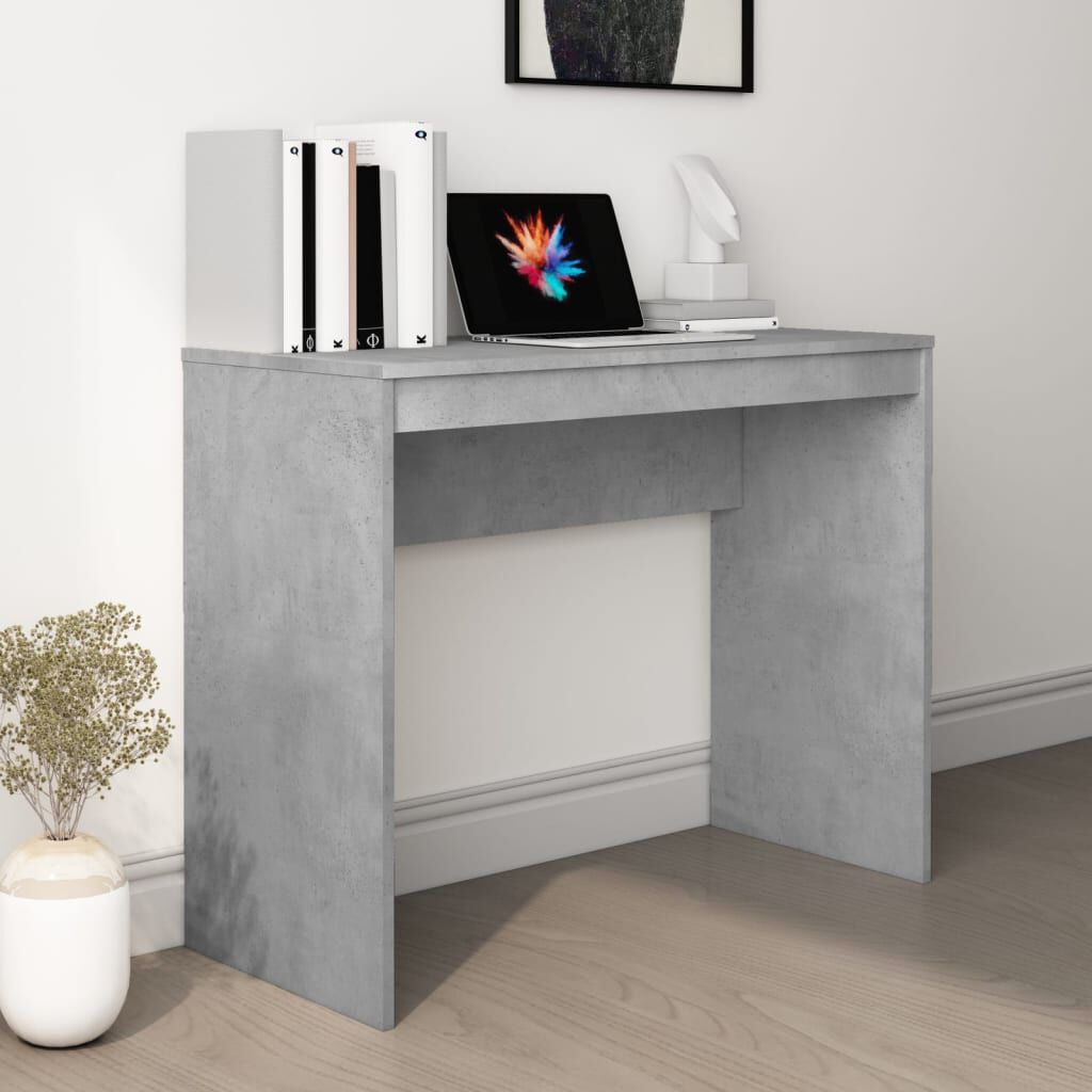 vidaXL مكتب رمادي أسمنتي 90×40×72 سم خشب صناعي