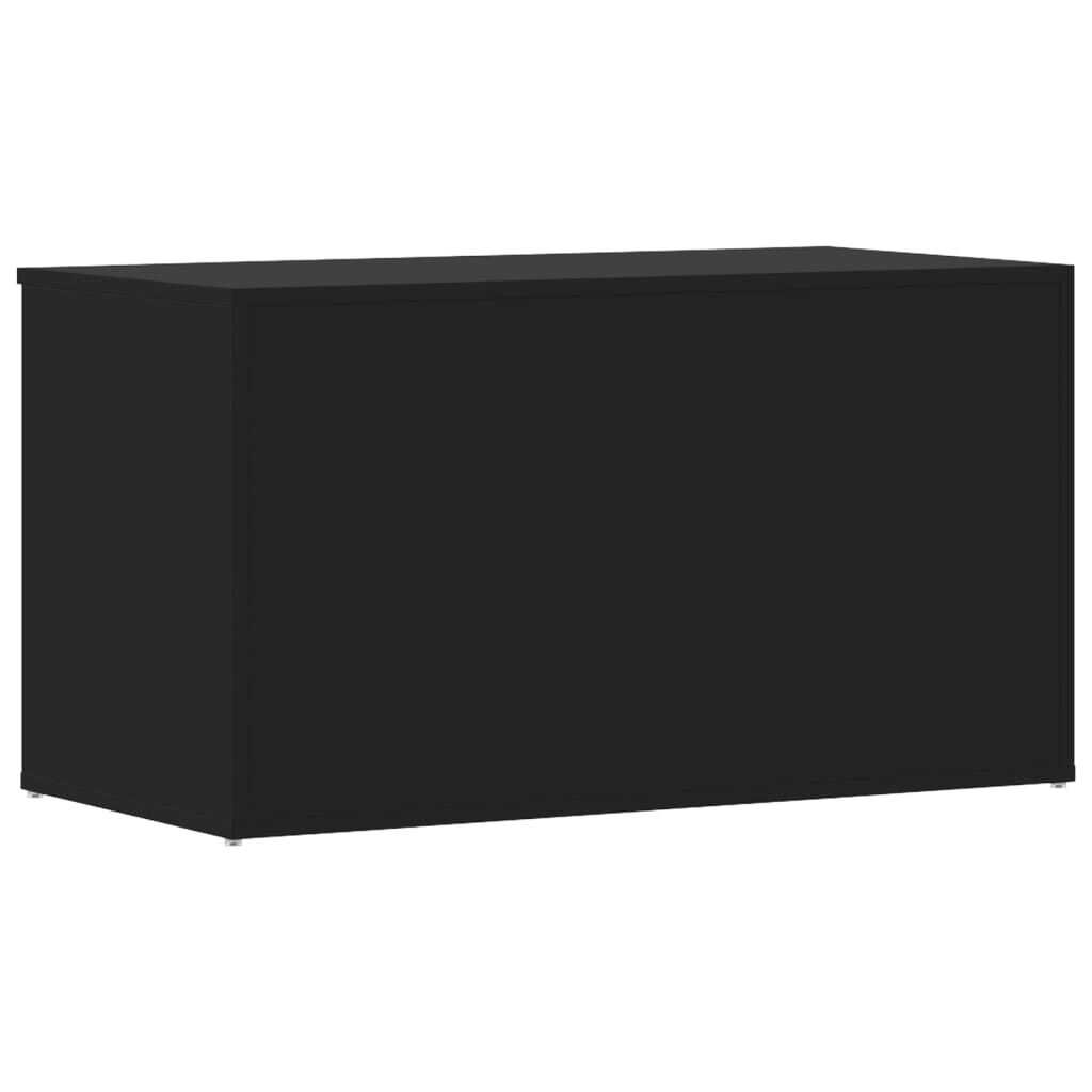 vidaXL صندوق تخزين أسود 84×42×46 سم خشب صناعي