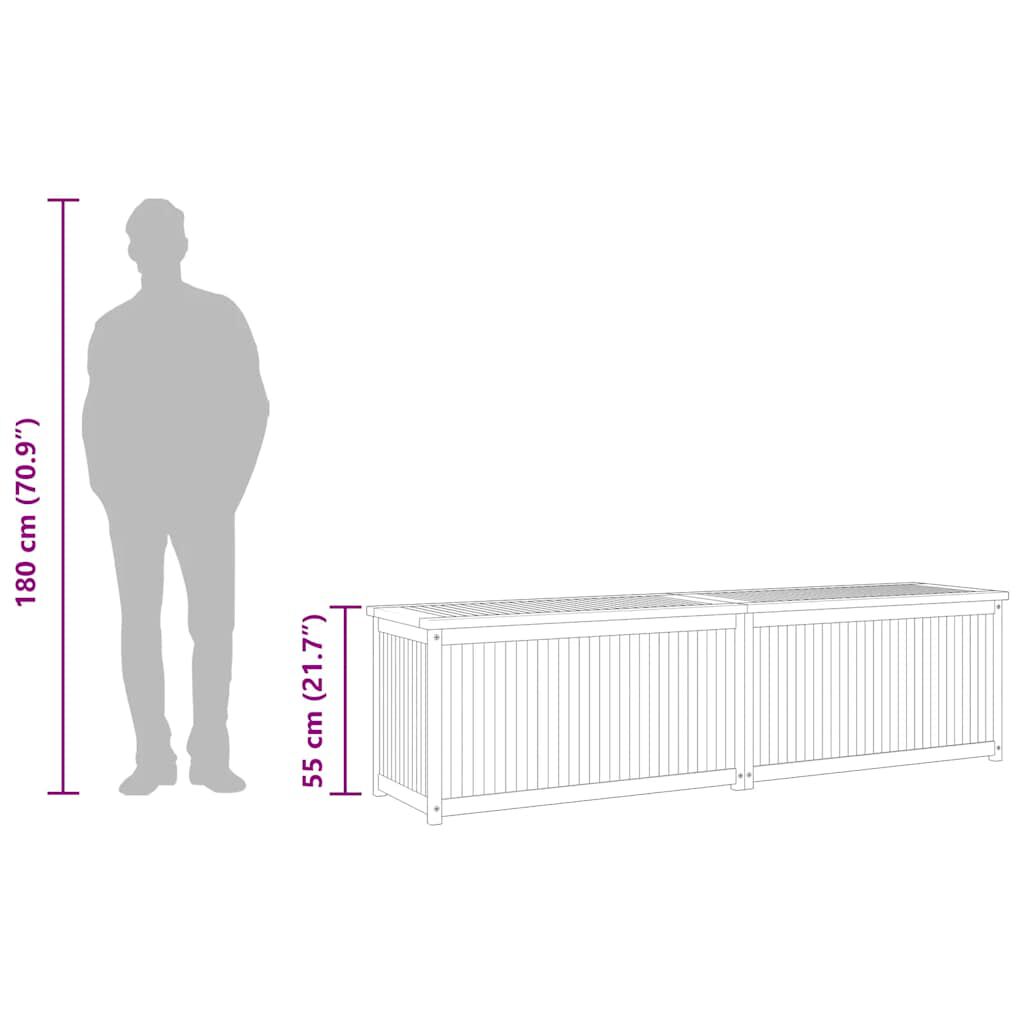 vidaXL صندوق حديقة 200×50×55 سم خشب ساج صلب