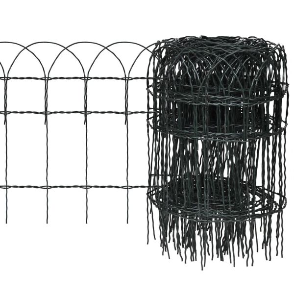سياج حديقة حديد مطلي بمسحوق 0.4x25 م vidaXL