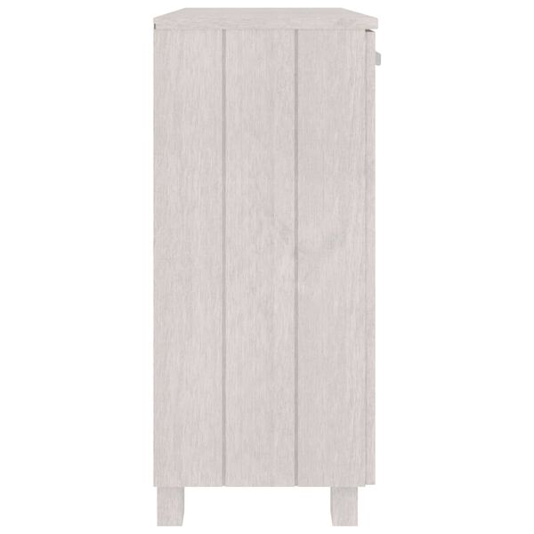 vidaXL خزانة جانبية "HAMAR" أبيض 85×35×80 سم خشب صنوبر صلب