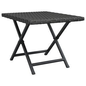 vidaXL طاولة قابلة للثني لون أسود 45&times;35&times;32 سم بولي روطان