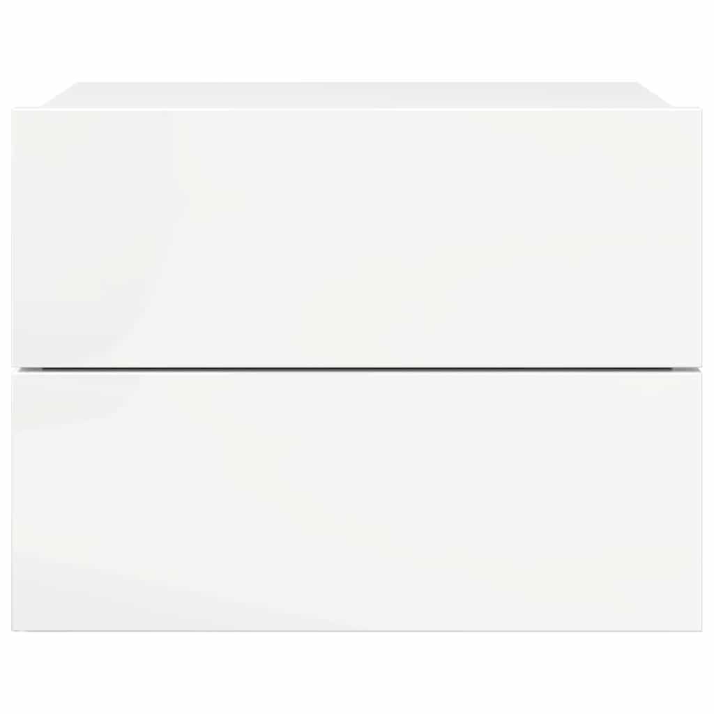 vidaXL خزانات جانب السرير 2ق لون أبيض لامع جدًا 40×30×30 سم خشب صناعي