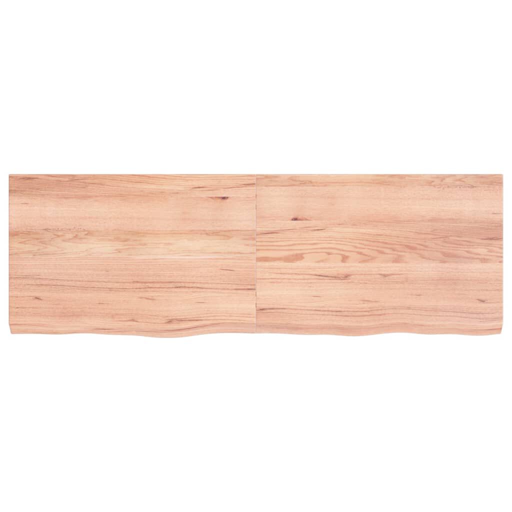 vidaXL سطح طاولة كاونتر حمام بني فاتح 120*40*(2-4) سم خشب صلب معالج