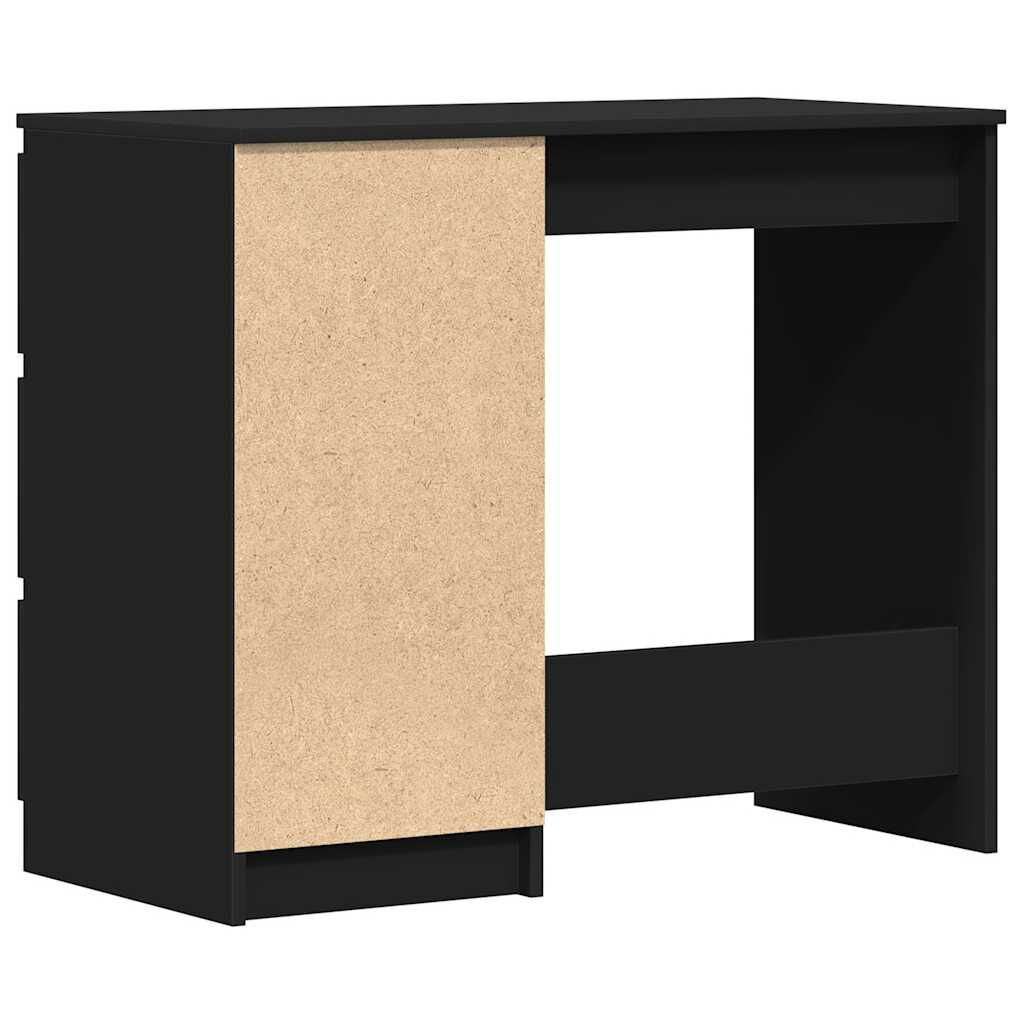 vidaXL مكتب لون أسود 90×45×76 سم خشب صناعي