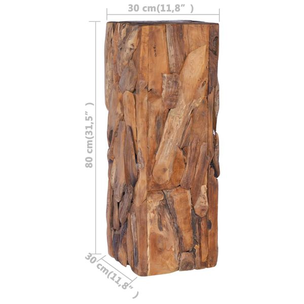 vidaXL طاولة جانبية 30×30×80 سم خشب ساج صلب