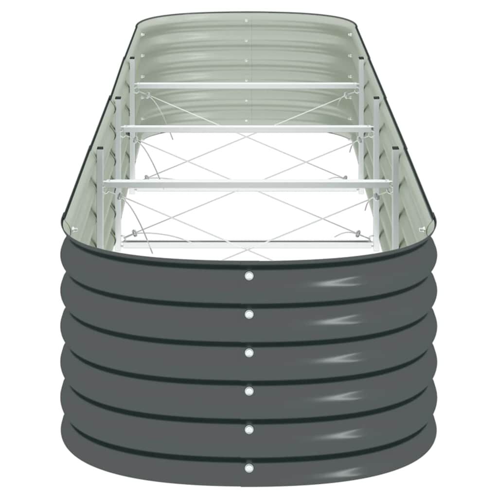 vidaXL حوض حديقة مرتفع 400×80×44 سم فولاذ مجلفن رمادي