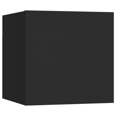 vidaXL خزانات جانب السرير 2 ق أسود 30.5×30×30 سم خشب صناعي