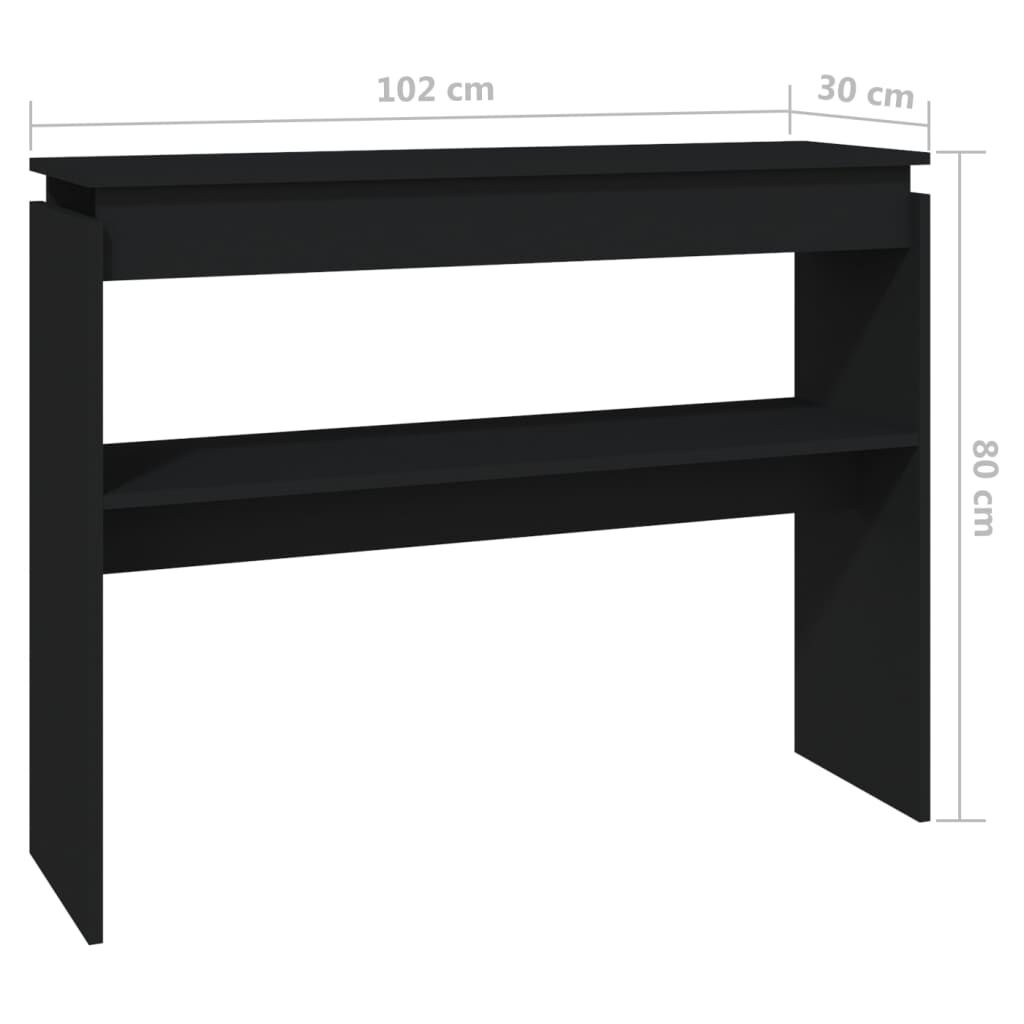 vidaXL طاولة كونسول أسود 102×30×80 سم خشب صناعي