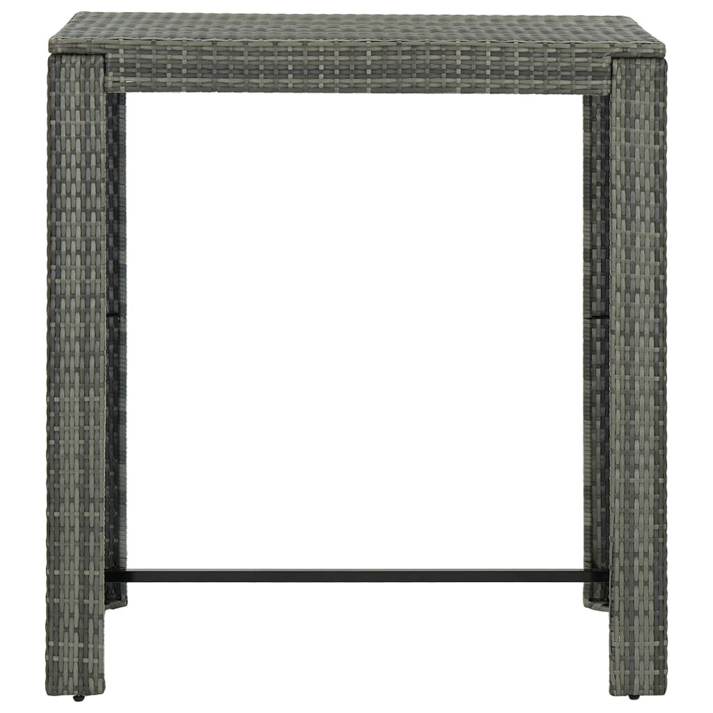 vidaXL طاولة بار للحديقة رمادي 100×60.5×110.5 سم بولي روطان