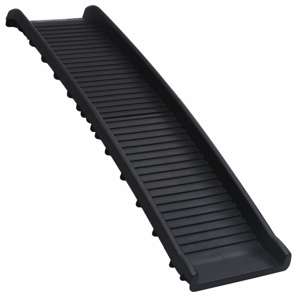 vidaXL منحدر كلاب قابل للطي أسود 155.5×40×15.5
