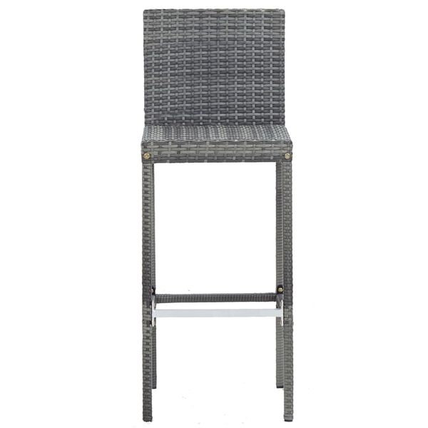 vidaXL عدد 5 قطع طقم بار خارجي بولي روطان وخشب أكاسيا رمادي