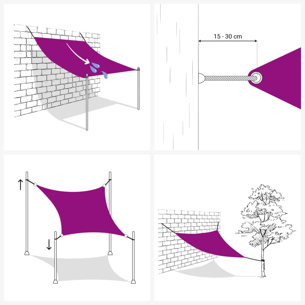 vidaXL مظلة شراعية 160 جم/م² كريمي 4.5×4.5×4.5 م HDPE
