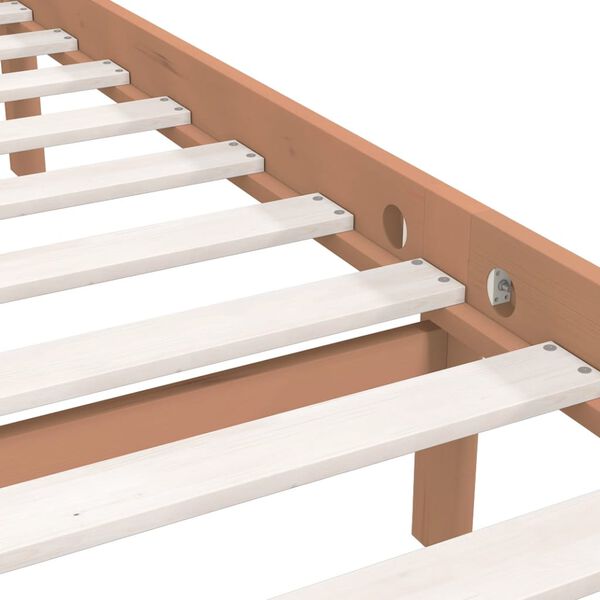 vidaXL إطار سرير دون مرتبة لون بني عسلي خشب صلب 200x140 سم