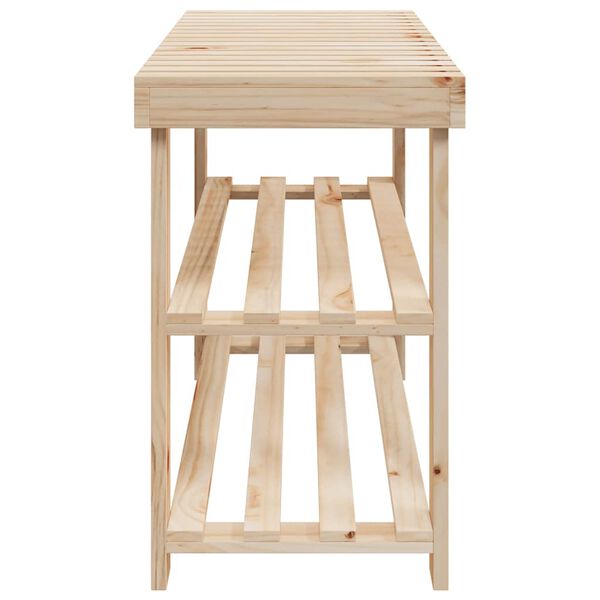 vidaXL حامل أحذية 2 في 1 مع مقعد علوي خشب تنوب صلب