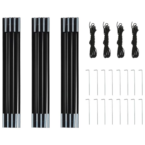 vidaXL خيمة تخييم 4 أشخاص أزرق كحلي/أصفر