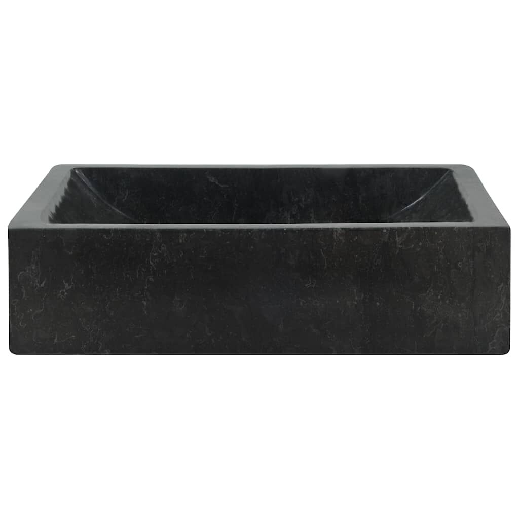 vidaXL حوض 45×30×12 سم رخام أسود