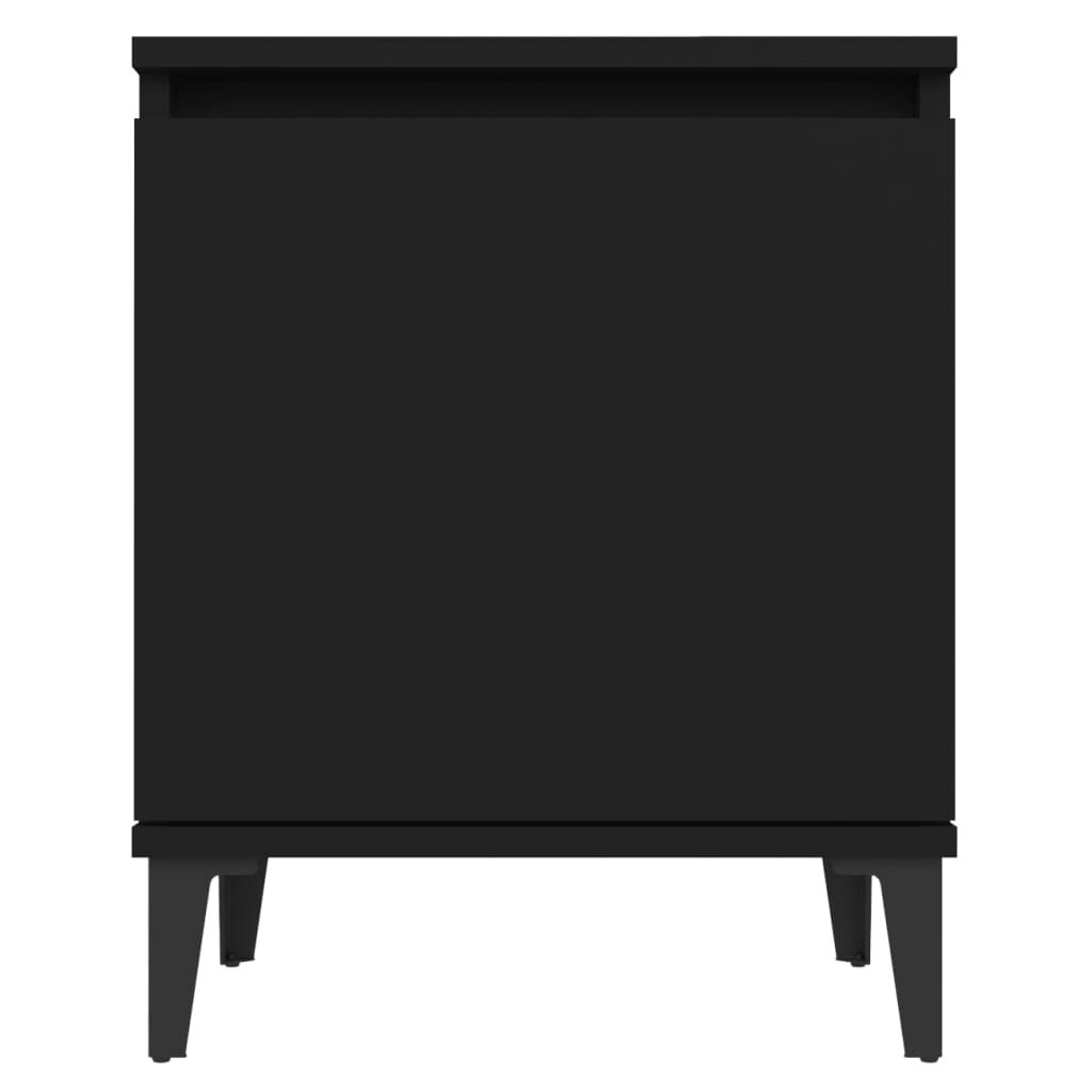 vidaXL خزانات سرير بأرجل معدنية لون أسود 40×30×50 سم